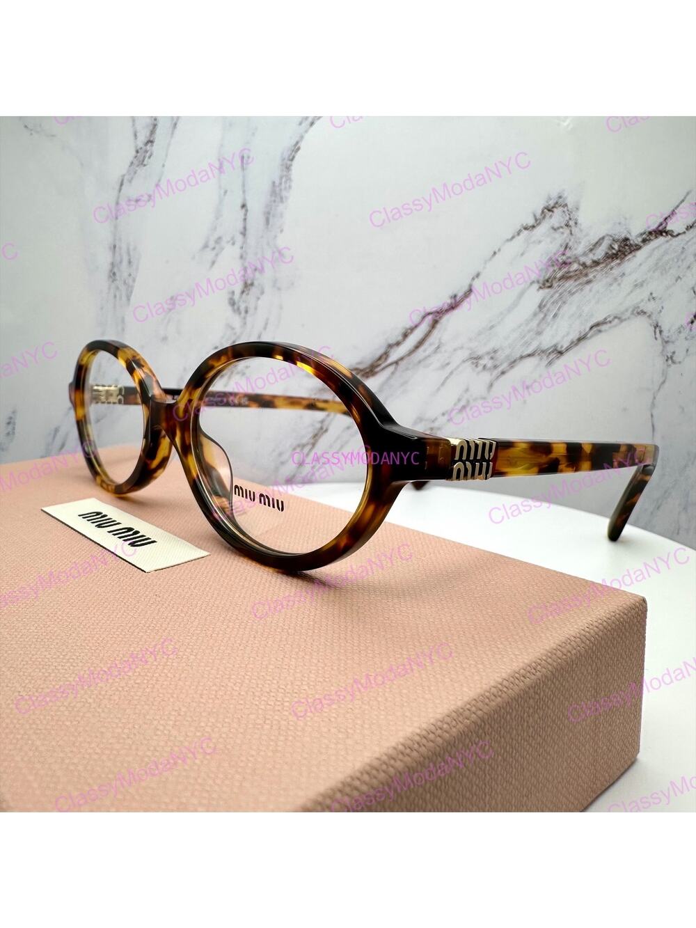 NEW MIU MIU Womens Eyeglasses Brown Oval Full Rim Frames 50-18mm Rx-able Womens